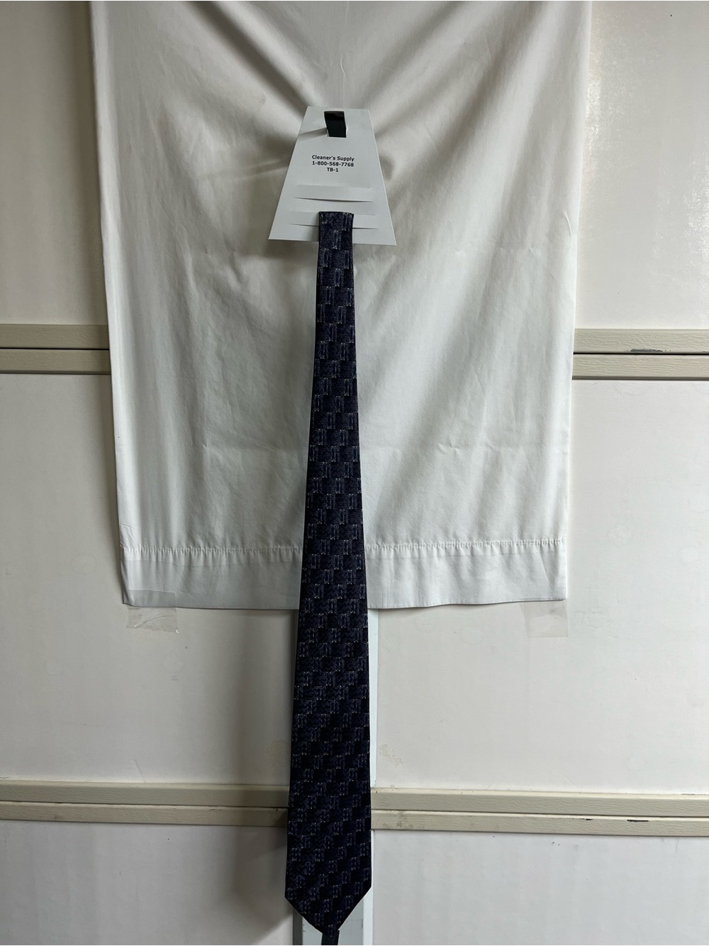 Men's Navy Patterned Silk Tie